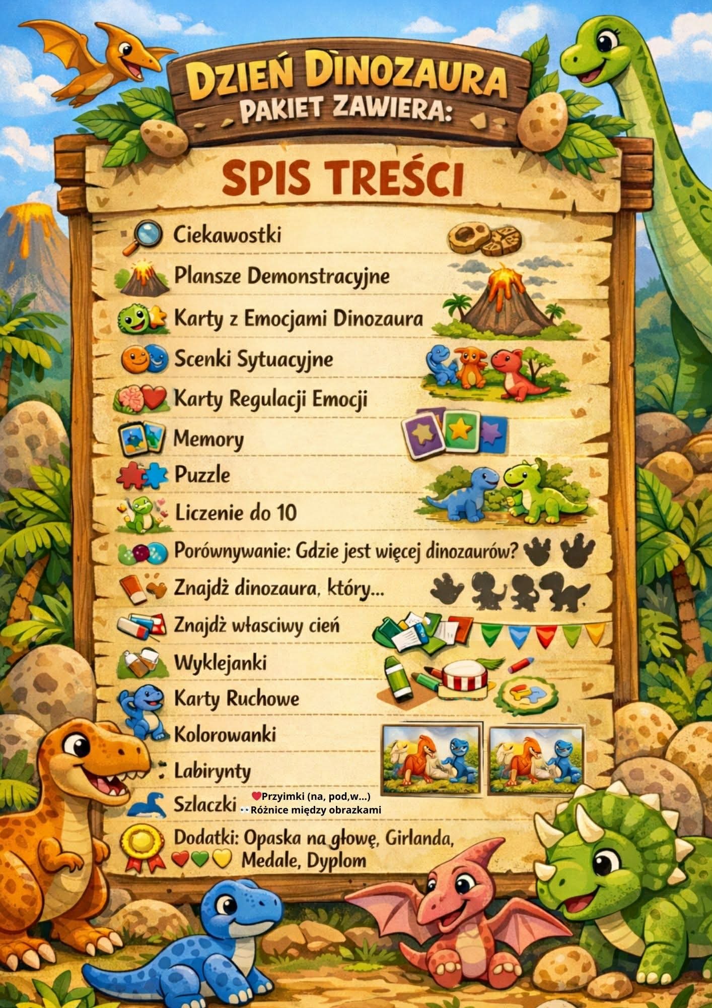 dzień dinozaura mega pakiet 200 stron!