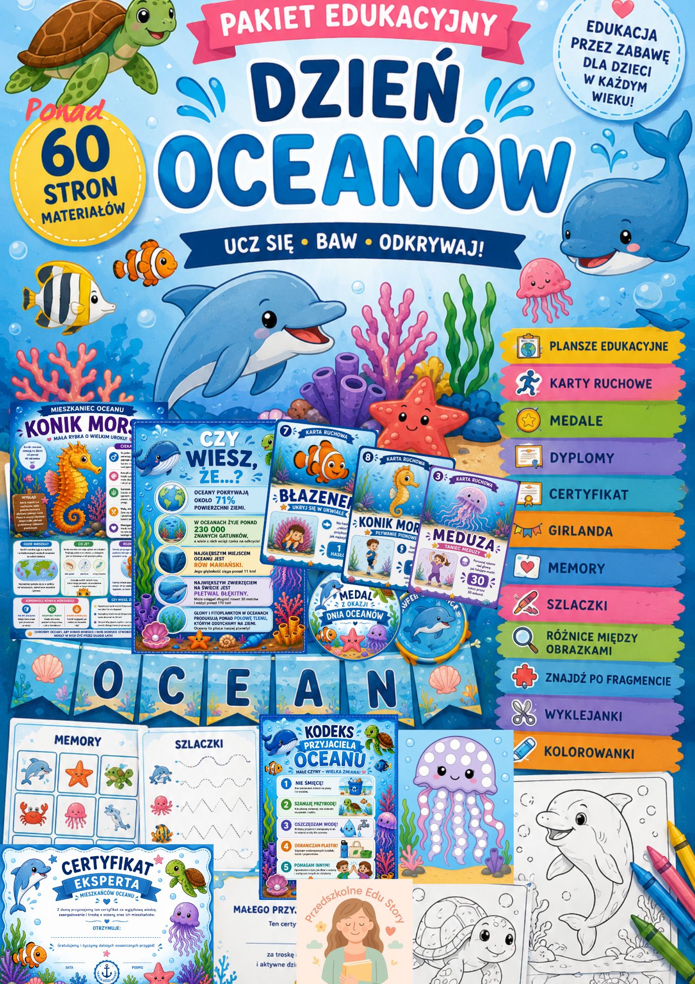 Darmowy pakiet edukacyjny „Dzień Oceanów” – 60 stron gotowych materiałów do pobrania! story 1